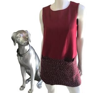 Smash! Barcelona Velvet Tunic/Dress Pockets Red Women's Size M Medium